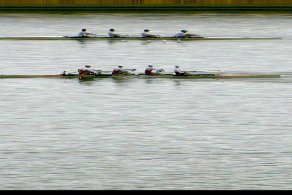 fotofinish dell’arrivo del ricupero del 4 di coppia maschile open