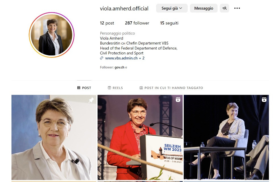 Screenshot pagina Instagram