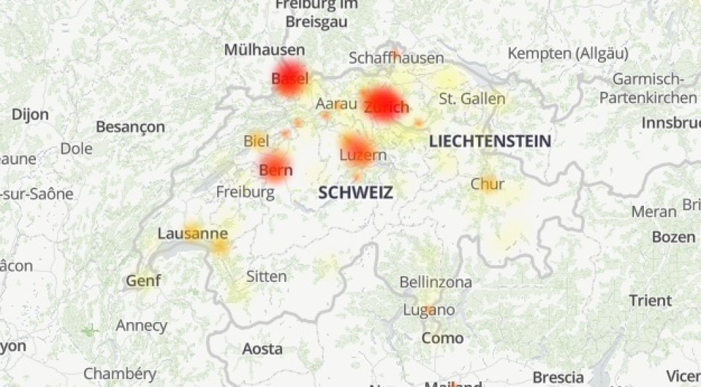 I problemi di Swisscom segnalati sul sito allestörungen.ch