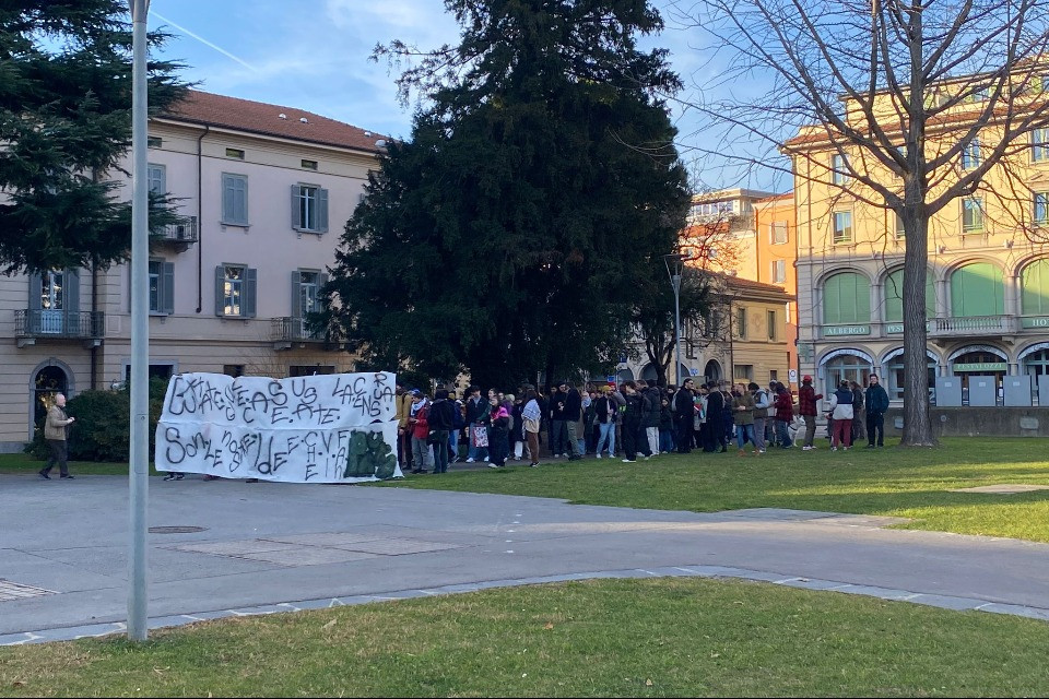 Un momento della dimostrazione di sabato scorso/ Ticinonews