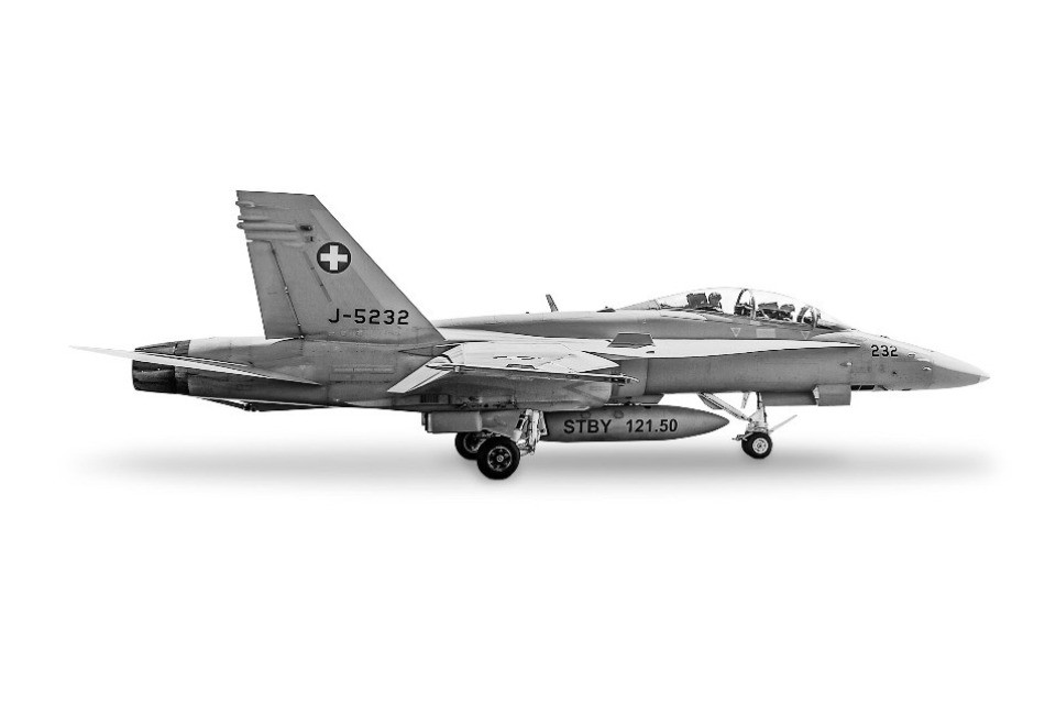 L'F/A-18 in dotazione delle Forze aree. © Esercito svizzero