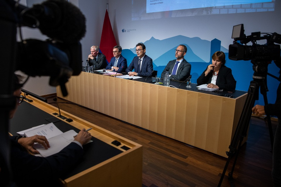 La conferenza stampa del Governo sul preventivo 2024. ©Gabriele Putzu