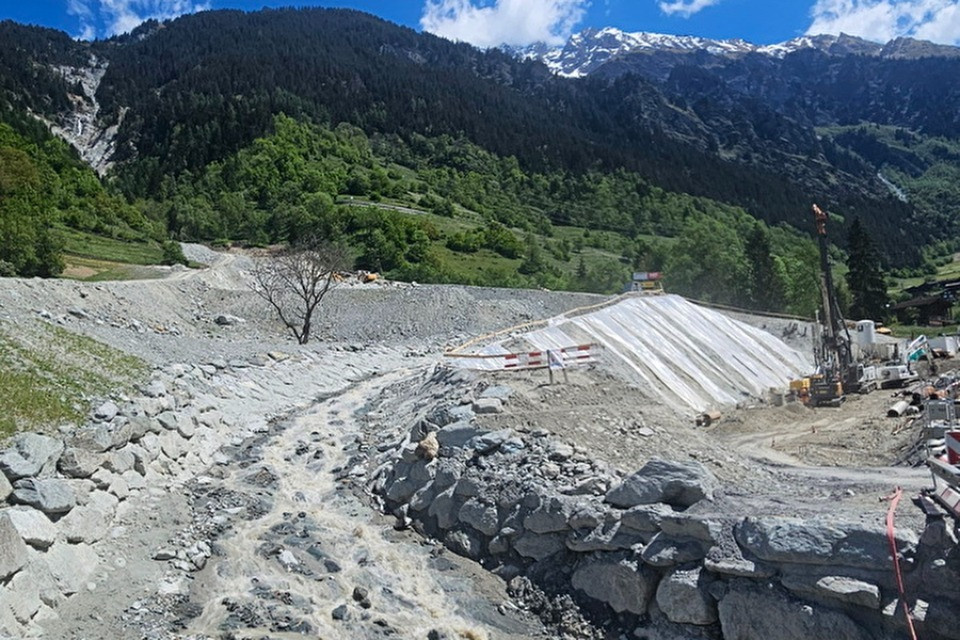 I lavori poco prima della colata detritica © Val de Bagnes