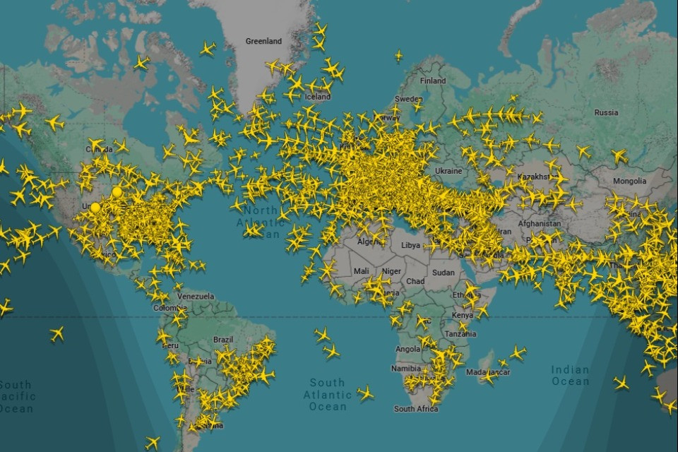 © screenshot da flightradar24