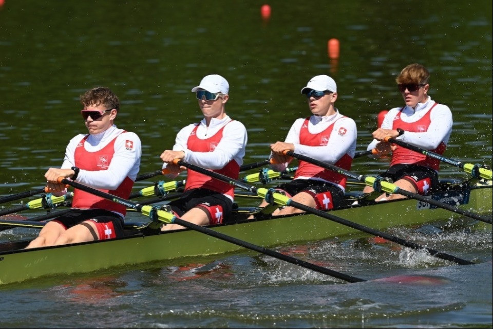 Il quattro di coppia elvetico vincitore della prima eliminatoria/ © Americo Bottani