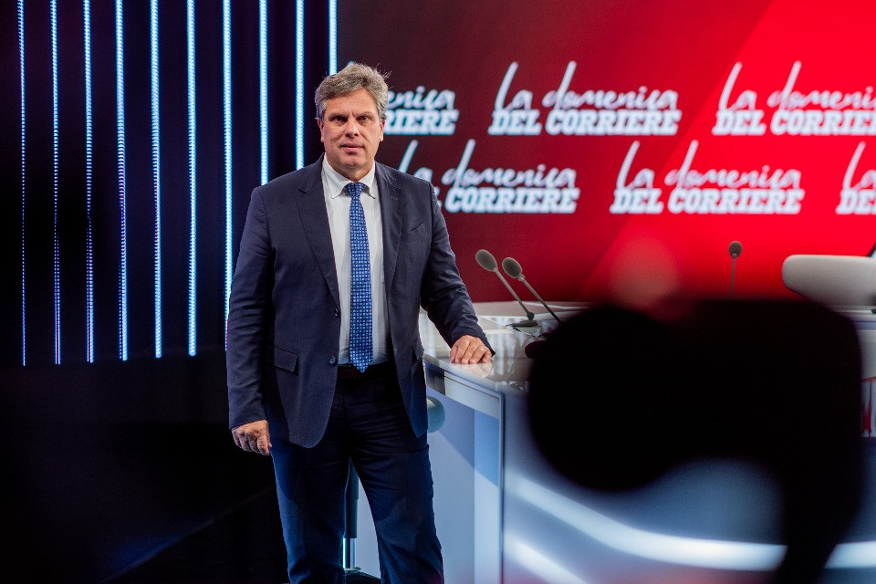 Melide, 13 settembre 2024 - Programma Teleticino La domenica del corriere. Il conduttore del programma Gianni Righinetti. Â© CdT/Gabriele Putzu