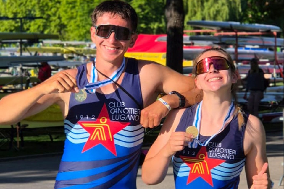Leonardo Salerno e Soley Rusca, raggianti per la medaglia d’oro