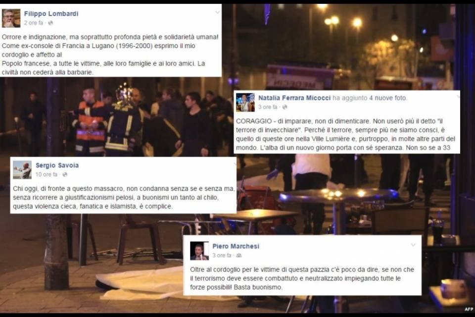 Dramma di Parigi, il cordoglio dei ticinesi