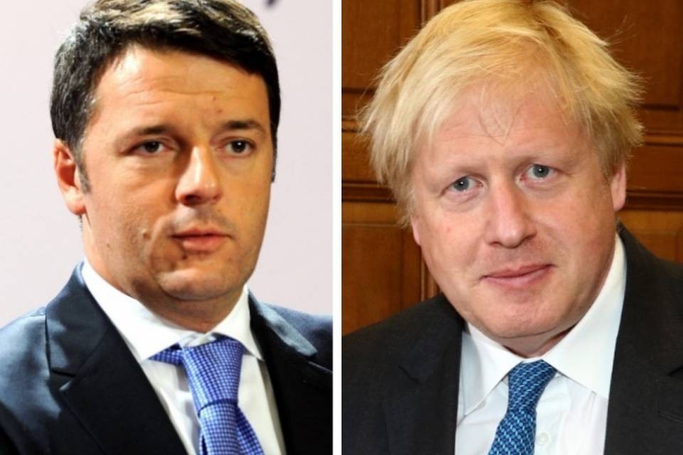 Matteo Renzi e Boris Johnson a Interlaken