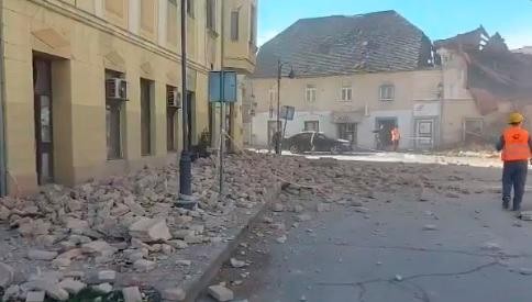 Screenshot di un video girato a Petrinja