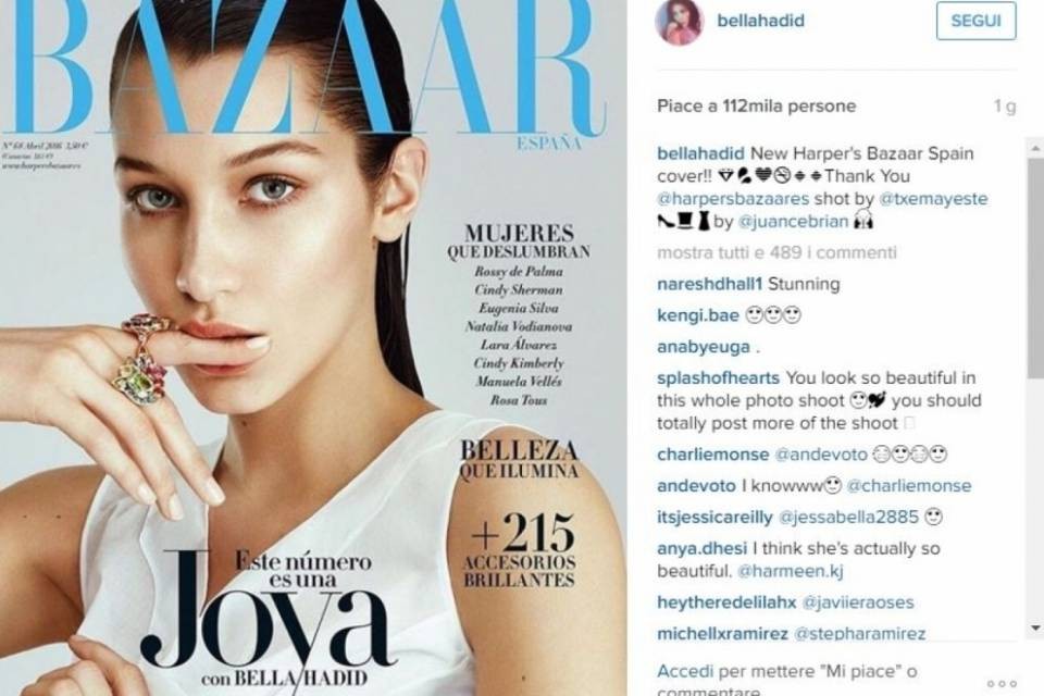 Bella Hadid incanta su Harper's Bazar