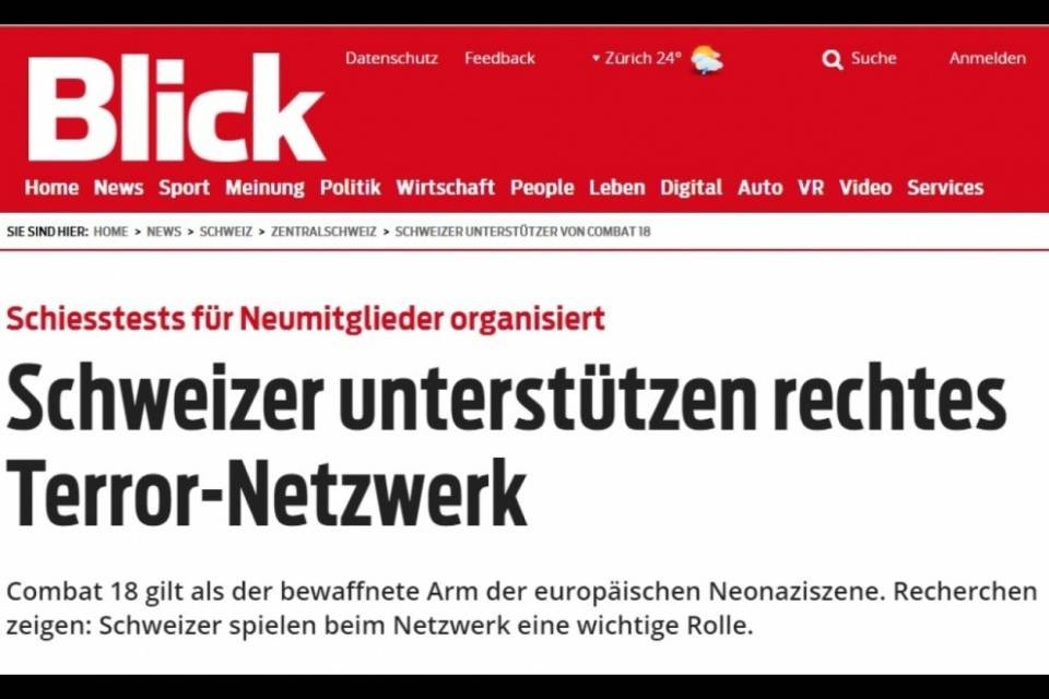 "Dalla Svizzera importante sostegno a gruppi neonazisti"