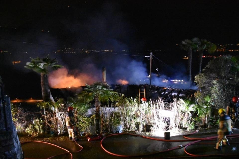 Fiamme in una casa a Cugnasco