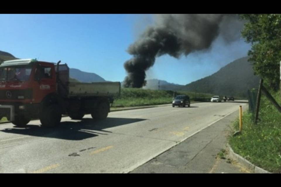 Fiamme nel cantiere AlpTransit