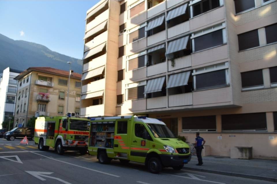 Locarno: incendio in un appartamento in via Cattori