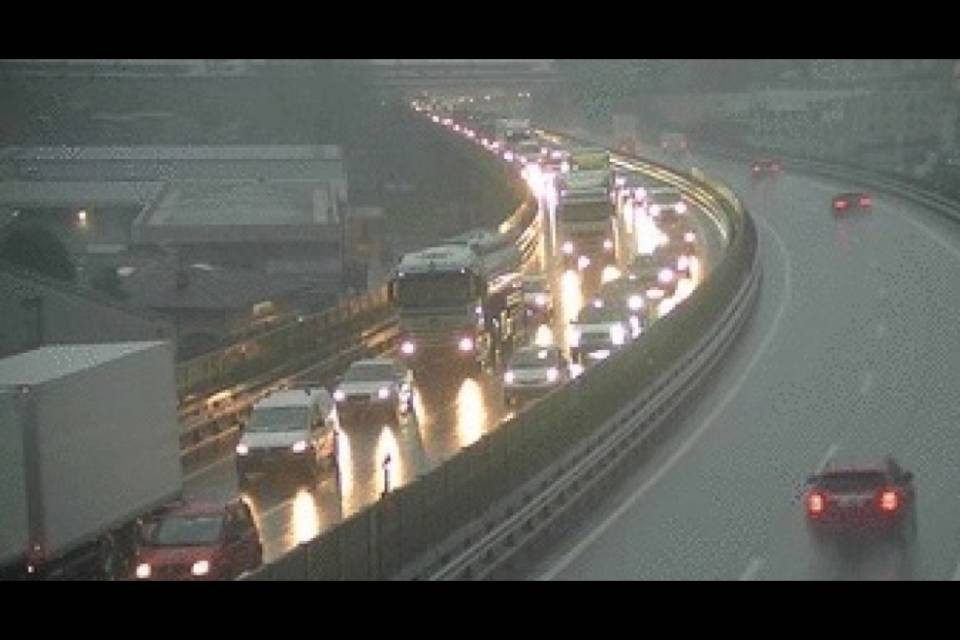 Incidente a Rivera, problemi di traffico