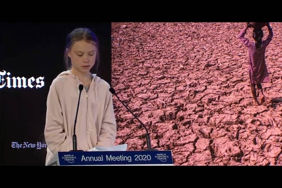 Greta contro il WEF: "Non l'ho mai detto"