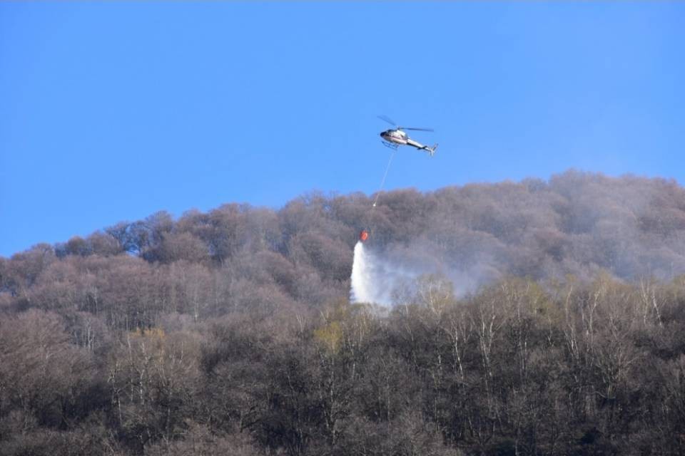 Piazzogna, incendio sotto controllo