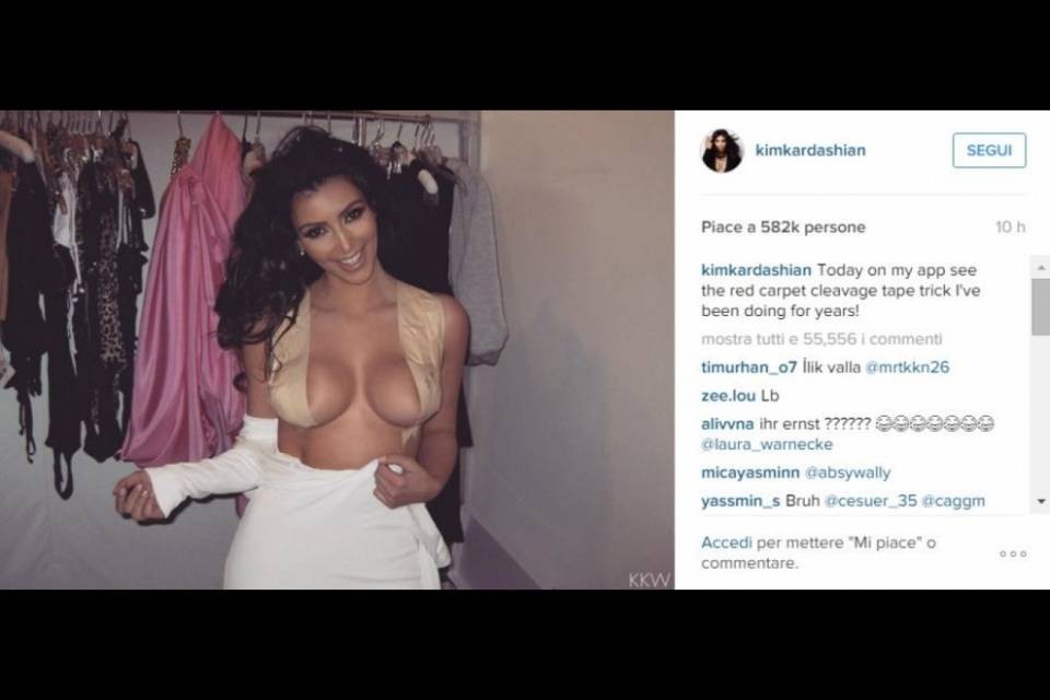 Kim e il segreto del suo décolleté