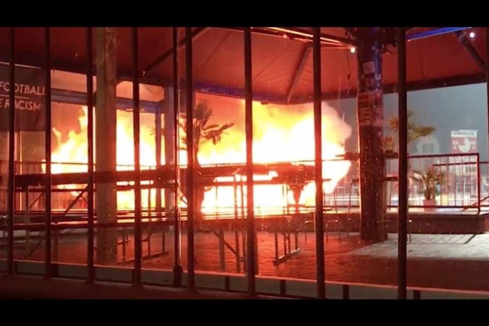 Incendio allo stadio del Winterthur