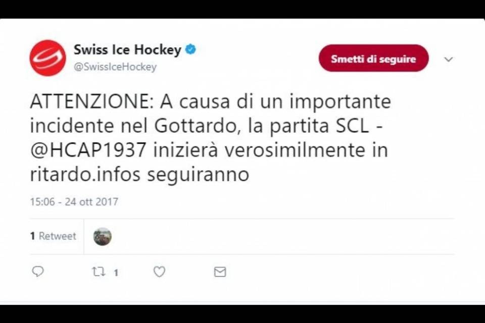 Riapre il Gottardo, l'Ambrì aspetta il proprio bus