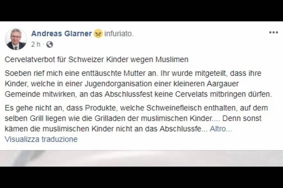 "Non abbiamo vietato i cervelat"