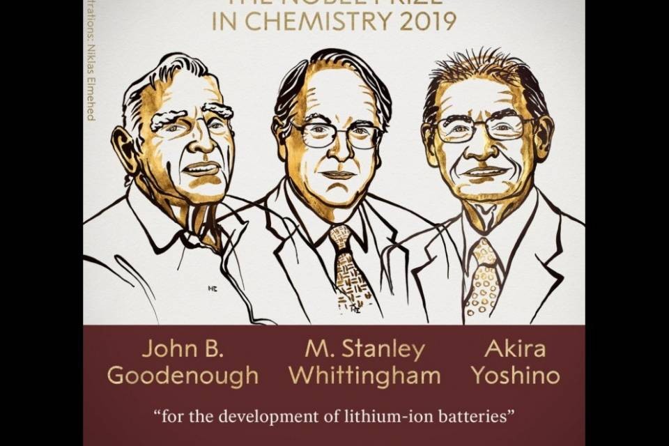 Nobel per la Chimica a Goodenough, Whittingham e Yoshino