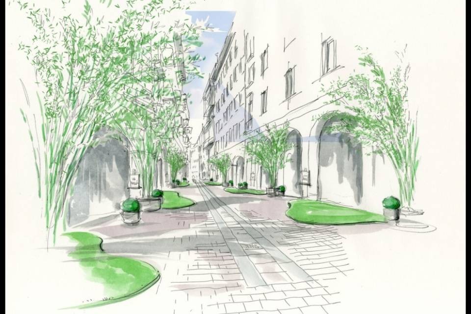 Lugano: Via Nassa si tinge di verde