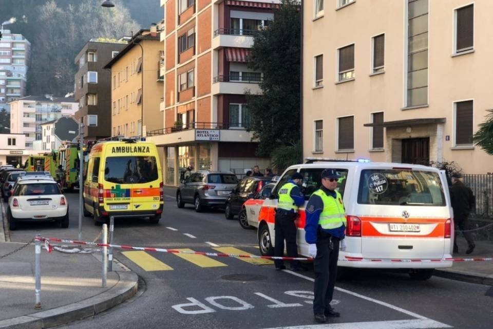 Fumo in un palazzo a Lugano