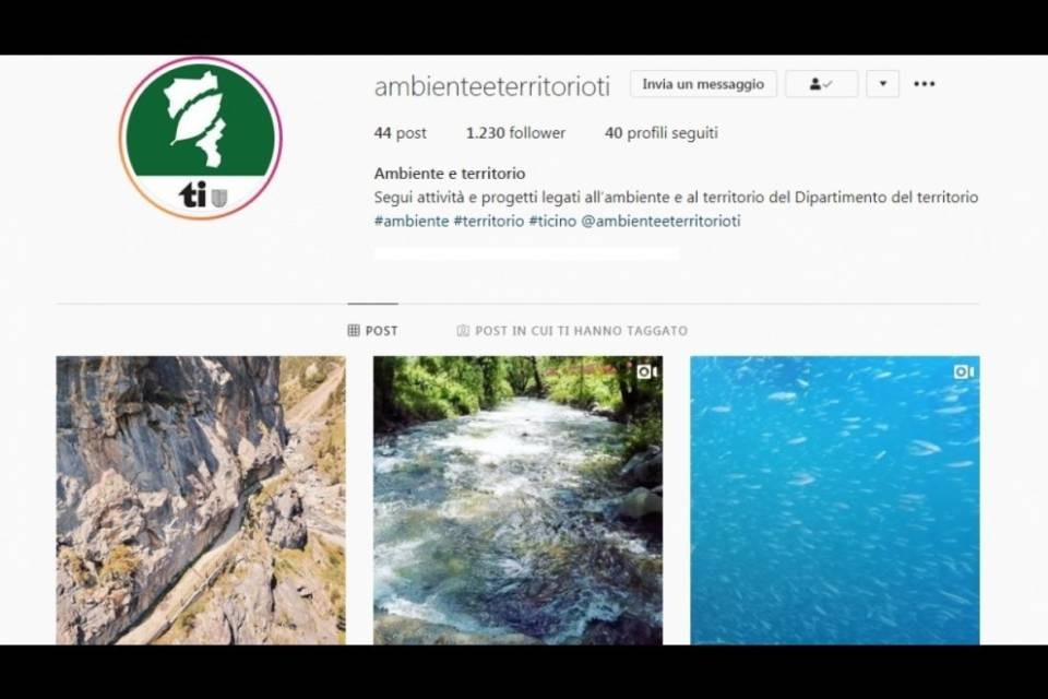 Il Dipartimento del Territorio mette un piede su Instagram