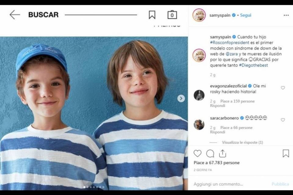 Roscón, il primo modello con la sindrome di Down di Zara