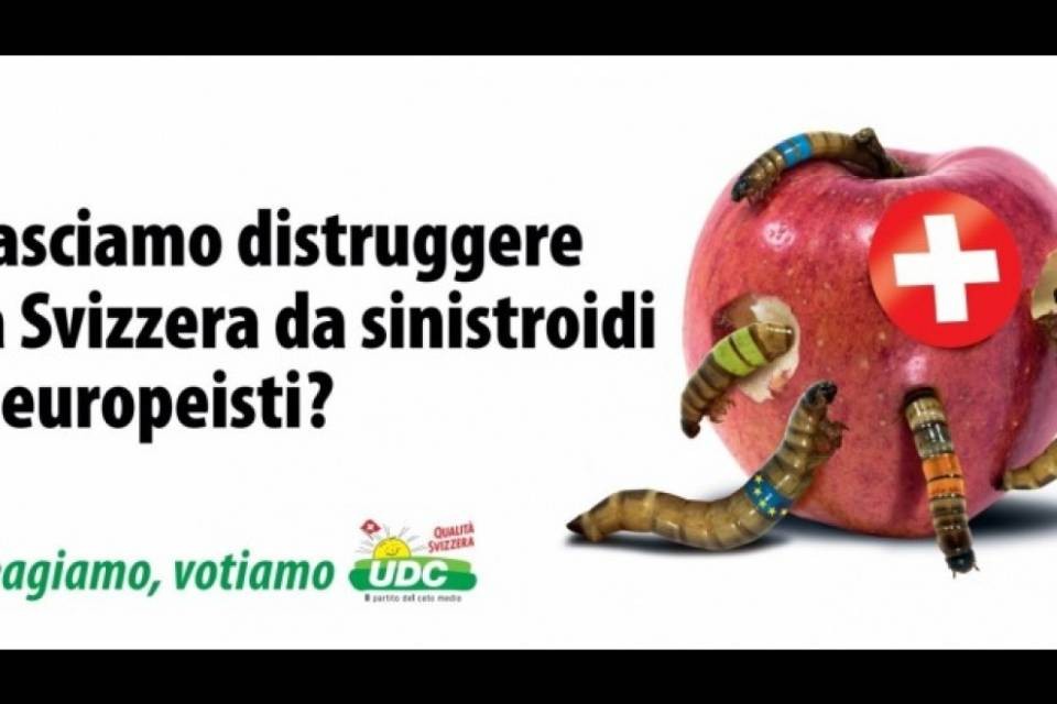 Manifesti UDC, la polemica sbarca in Ticino