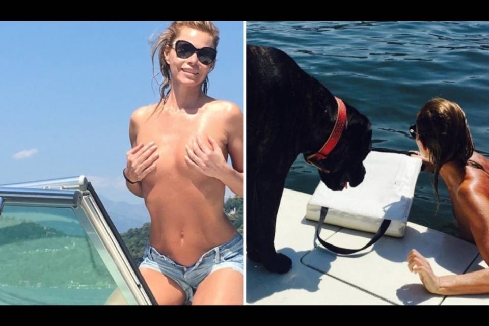 Irina Beller di nuovo nuda sul lago di Lugano