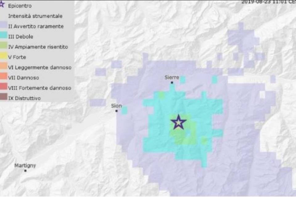Terremoto di magnitudo 3.0 in Vallese