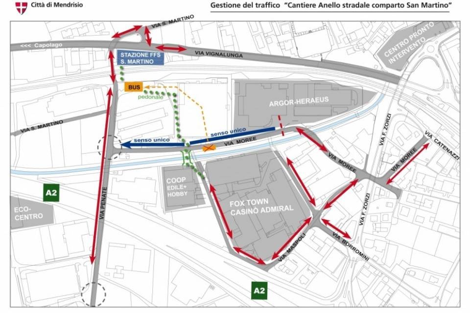 Mendrisio, al via i lavori all'anello di San Martino