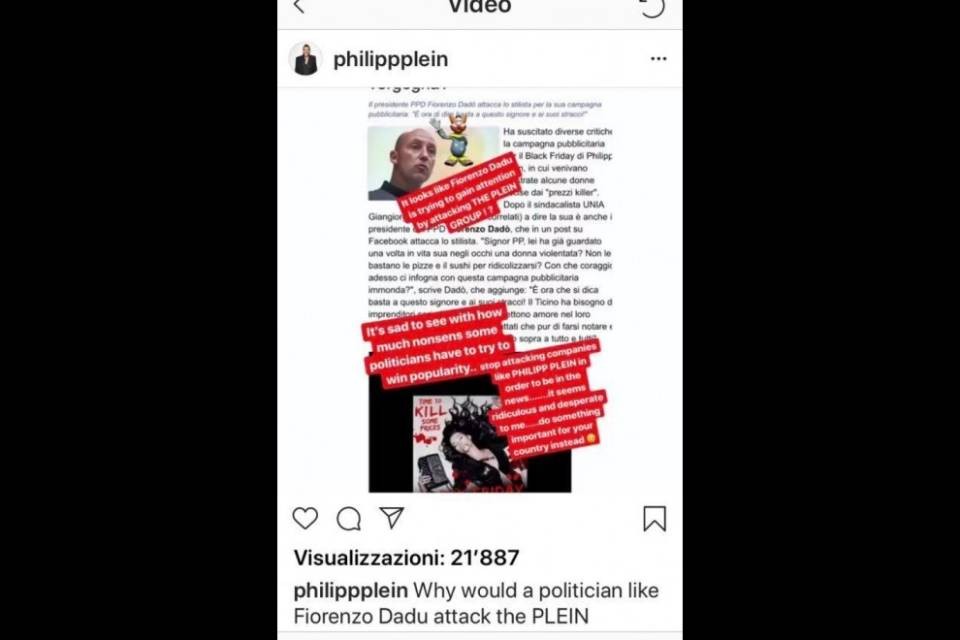 Philipp Plein: "Un disperato attacco politico contro di me"