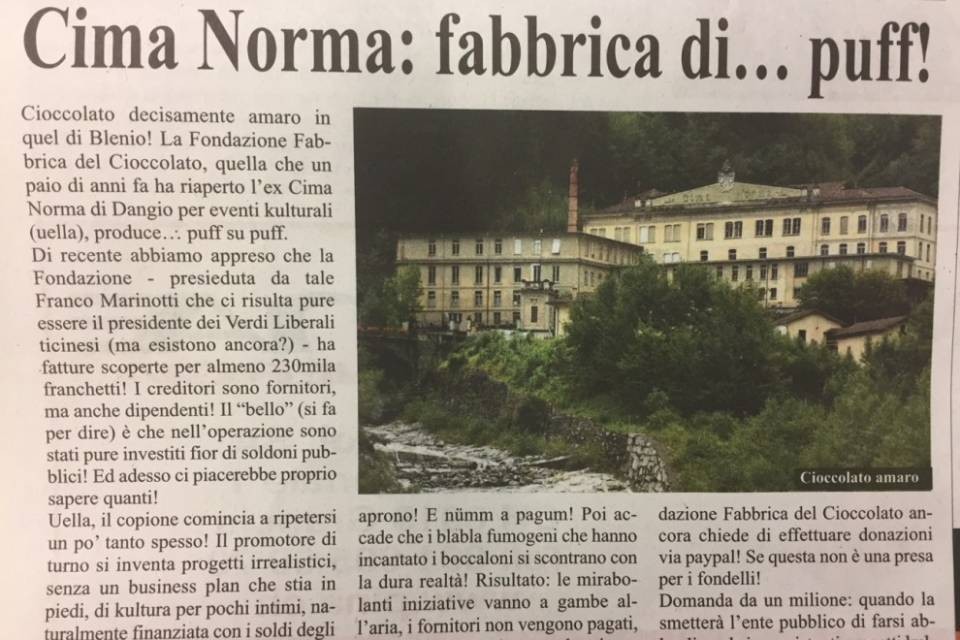 "Cima Norma un flop, e nümm a pagum"