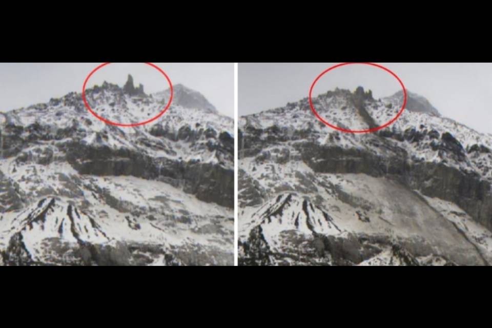 15mila metri cubi di roccia si staccano dallo Spitze Stei