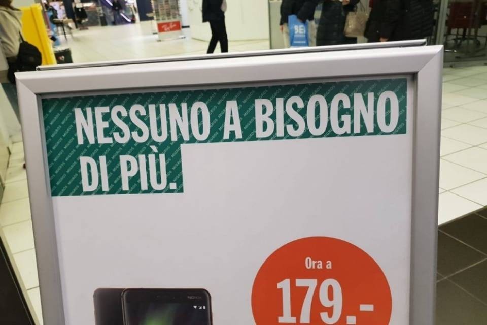 "Nessuno a bisogno di più"