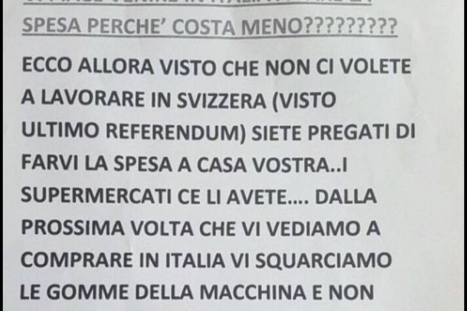 L'uomo dei volantini aveva lavorato in Svizzera