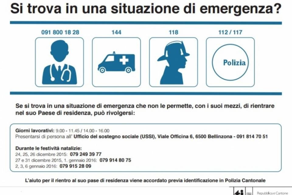 Ecco l'aiuto d’urgenza durante le festività