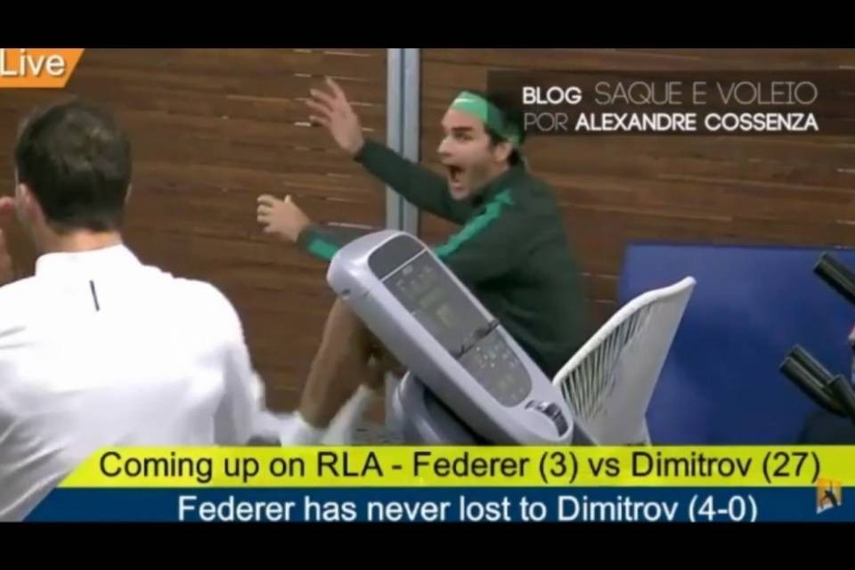 Federer si scalda guardando le donne