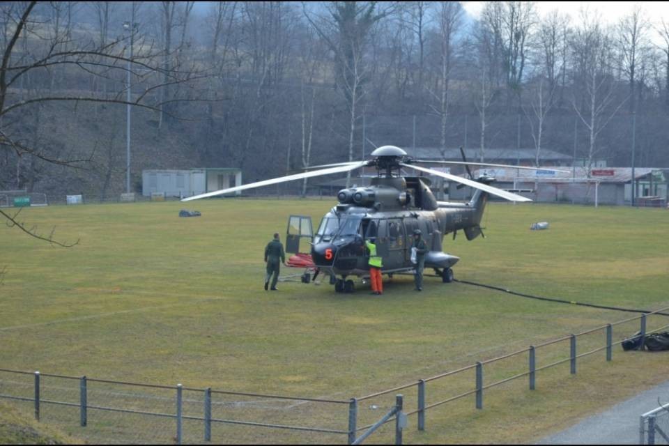 Cinque Super Puma in Mesolcina, zero in Leventina