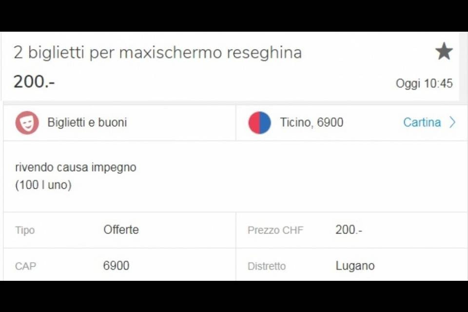 Ora si vendono anche i biglietti per la Reseghina