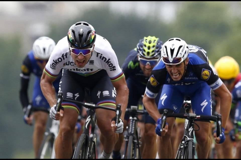 Tappa e maglia a Peter Sagan