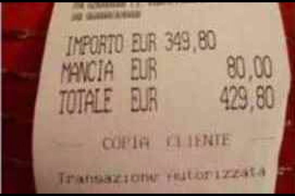 Nei guai il ristorante dello scontrino choc