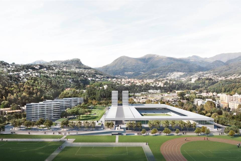 Il progetto del polo sportivo di Lugano.