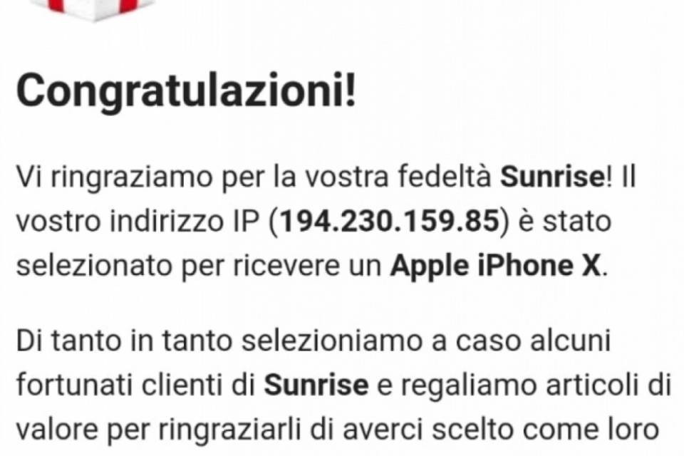 Ci risiamo con la truffa dell'iPhone