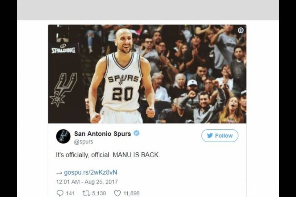 Continua la favola di Manu Ginobili