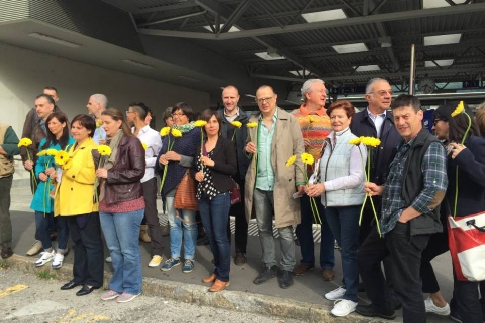 Manifestazione in difesa del servizio postale a Bellinzona
